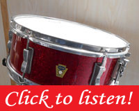 1959 Ludwig Pioneer Snare Drum Transition Badge Red Sparkle