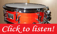 Brooks Drum Company 4.75 x 14 10-Ply Maple Snare Drum in Burnt Orange